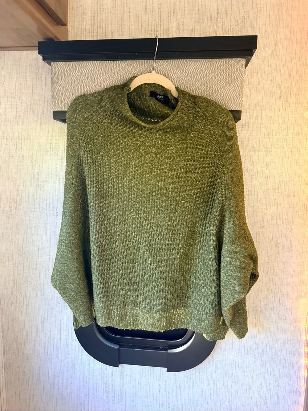Able Olive Green Cowl Neck Knit Sweater